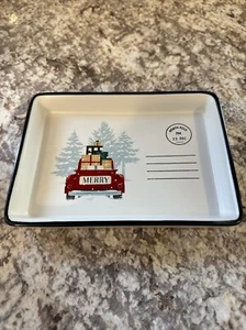 NEW Hallmark Ceramic Holiday Trinket Tray Christmas 7 x 5” NWOT - Picture 1 of 3