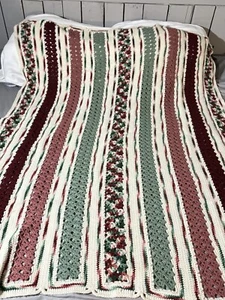 Handmade Mile A Minute Crochet Pattern Blanket 74”x 67” - Bild 1 von 14
