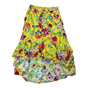 Primark High-low Floral Skirt Tasseled Elastic Waist Women’s UK Size 12 - Picture 1 of 8
