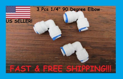3 Pcs 1/4" 90 Degree Elbow for Reverse Osmosis (RO) Water Purification Systems - Image 1 of 4