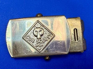 Uniforme vintage Cub Scouts BSA repuesto latón macizo vintage hebilla de cinturón - Imagen 1 de 17