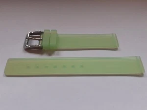Watch strap 10, 12, 14 mm silicone rubber green new band stainless steel buckle - Picture 1 of 4