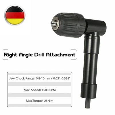 Schnellspann Bohrfutter Winkel Bohren Bohrmaschine Winkelbohrer Vorsatz 90 Grad - Bild 1 von 4