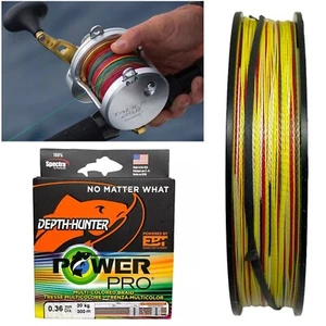 POWER PRO DEPTH HUNTER MULTI COLOUR BRAID FISHING LINE 300M, 0.36mm, 30kg / 66lb - Picture 1 of 10