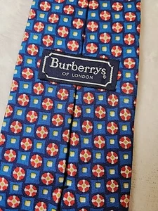 Corbata geométrica vintage Burberry's 100 % seda cosida a mano EE. UU. - Imagen 1 de 9