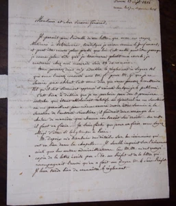 1816 lettre autographe Louis Belmas celebre eveque de Cambrais ami de NAPOLEON - Foto 1 di 3