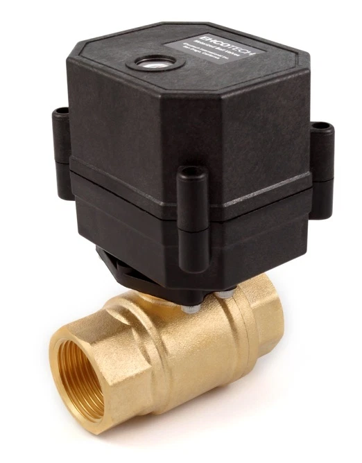 EHCOTECH 3/4" NPT Motorized Ball Valve N/C 110/115/120 to 220/240 VAC 2-wire Brass