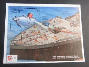 Turks & Caicos 1996 Capex 96 ship submarine MS1401b MNH UM unmounted mint - Imagen 1 de 1