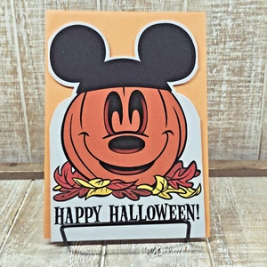 Tarjeta de felicitación Hallmark Halloween Disney Mickey Mouse calabaza texturizada - Imagen 1 de 7