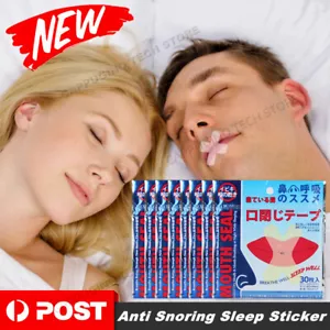 Anti Snoring Sleep Sticker Gentle Mouth Seal Tape Breathe Well Nose Breathing AU - Picture 1 of 16