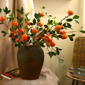 Kumquat Orange Fruit Simulation And Flower Branch Arrangement Home Decorations