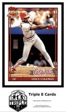 1991 Topps #160 Vince Coleman St. Louis Cardinals ~A5E