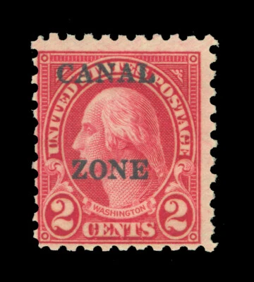 CANAL ZONE (US) 1926  Washington 2c carmine  p.10  Scott 97 mint MNH - Image 1 of 2