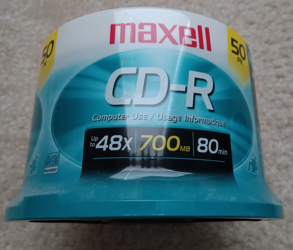 Maxell CD-R 50-pack for computer use up to 48X 700 MB 80 min NEW - Image 1 of 1