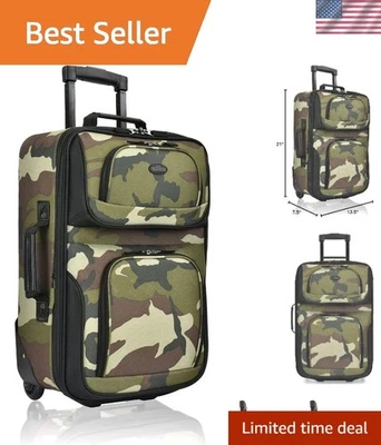 Lightweight 20" Camouflage Carry-On Luggage - Stylish and Functional Travel - Image 1 of 4