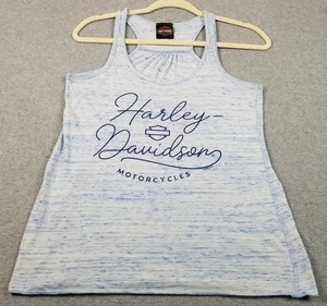 HARLEY DAVIDSON Tank Top Women Small S Blue Livermore California Sleeveless Logo - Picture 1 of 10
