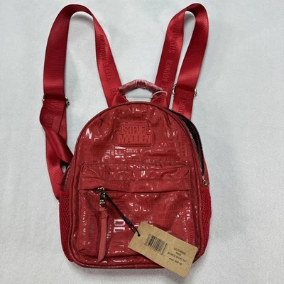 Steve Madden BForce Sport Set Mini Mochila Para Mujer Rojo Logo Imitación Cuero Nylon Foto 1 de 4