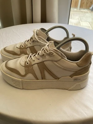 Lacoste Cream Suede And Leather Trainers Ladies Uk Size 5 - Image 1 of 4