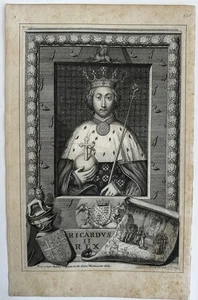 Richard II King of England 1740’s rare G. Vertue gravur portrait print - Bild 1 von 10