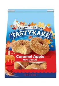 ๐ต New Seasonal Selects Tastykake CARAMEL APPLE Bread Soft Mini Donuts 11.5oz - Picture 1 of 2