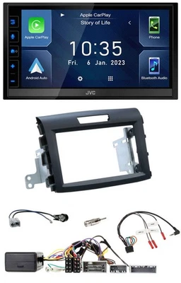 JVC DAB Bluetooth Lenkrad USB 2DIN Autoradio für Honda CR-V FR5/FR6 ab 2013 schw - Bild 1 von 4