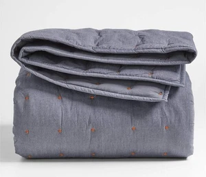 Crate & Kids Chambray Ashen Blue Cotton Kids Twin Quilt And Standard Sham (NWT) - Picture 1 of 6