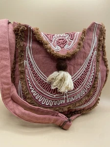 Earthbound Trading Co. bestickte ziegelrot Handtasche Tasche Hippie Boho - Bild 1 von 12