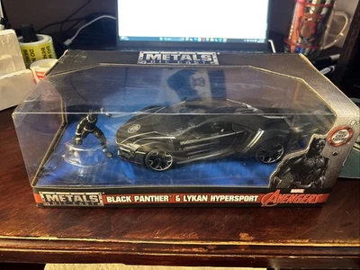 Marvel Avengers Black Panther Action Figure & Lykan Hypersport Diecast Vehicle - Image 1 of 4