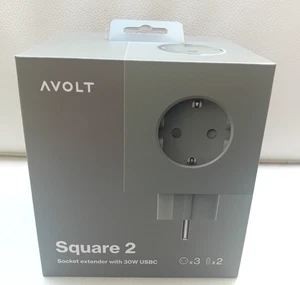 Avolt Square 2 Sockel Extender Mehrfachsteckdose Schweden Design 3x F Schuko 2x USBC - Bild 1 von 6