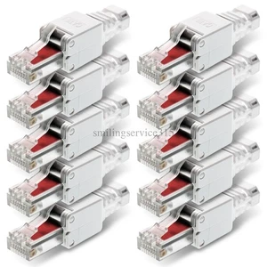 10x Cat6A Netzwerkstecker Netzwerk Stecker RJ45 LAN Kabel werkzeuglos - Picture 1 of 9