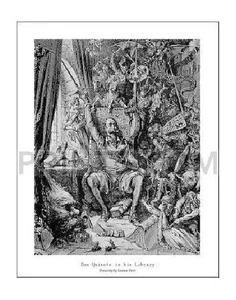 Gustave Dore Don Quijote en su biblioteca edición abierta - Imagen 1 de 1