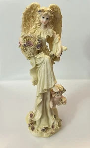 "Estatuilla de ángel vintage de 3 manos con querubín de 10"" de alto" - Imagen 1 de 5