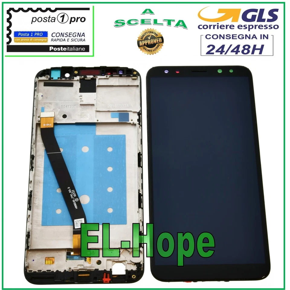 DISPLAY LCD FRAME PER HUAWEI MATE 10 LITE RNE-L01 L21 NOVA 2i TOUCH SCREEN NERO - Immagine 1 di 1