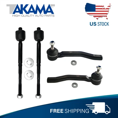 4 pcs ⭐TAKAMA⭐Front Outer +Inner Tie Rod Ends For 18-20 NISSAN KICKS 2020 VERSA - Image 1 of 4