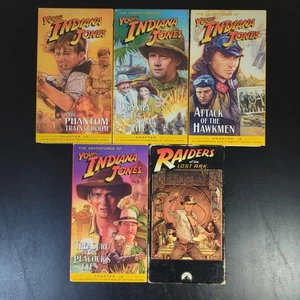 Adventures of Young Indiana Jones 4 VHS Lot And Raiders As Is Untested - Picture 1 of 8