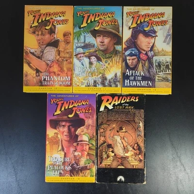 Adventures of Young Indiana Jones 4 VHS Lot And Raiders As Is Untested  - Image 1 of 4