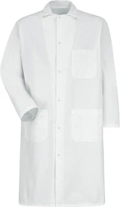 Red Kap Men's Gripper-Front Butcher Frock with Exterior Pockets - Picture 1 of 4