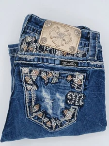 Miss Me Mid Rise Easy Cropped Jeans Damen 25 Rock Western Bling - Bild 1 von 14