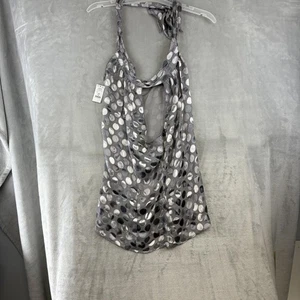 Top White House Black Market para mujer XS gris punto agotado concha halter mezcla de seda - Imagen 1 de 12