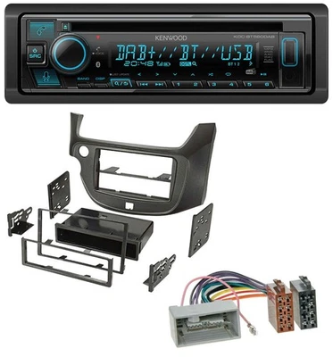 Kenwood Bluetooth DAB CD MP3 USB Autoradio für Honda Jazz (ab 2009) dunkelgrau - Bild 1 von 4