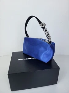 Alexander Wang Crystal-Embellished Satin Mini Bag Blue - Picture 1 of 9