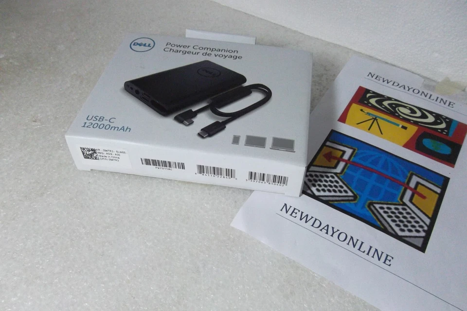 Dell PW7015MC Companion Power Bank 43W 12000mAH USB-C for Laptop 94TR3 OEM NEW - Image 1 of 4