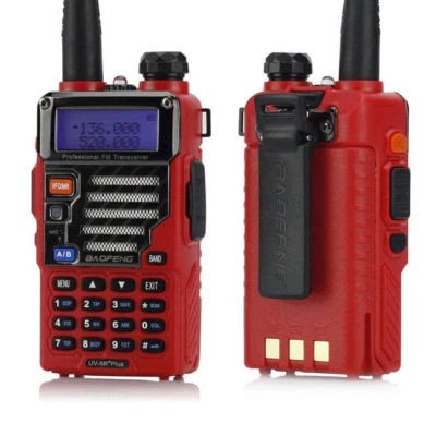 2x Baofeng UV-5R Plus Qualette Series Red 2m/70cm Band VHF UHF Ham Two-Way Radio - Image 1 of 4