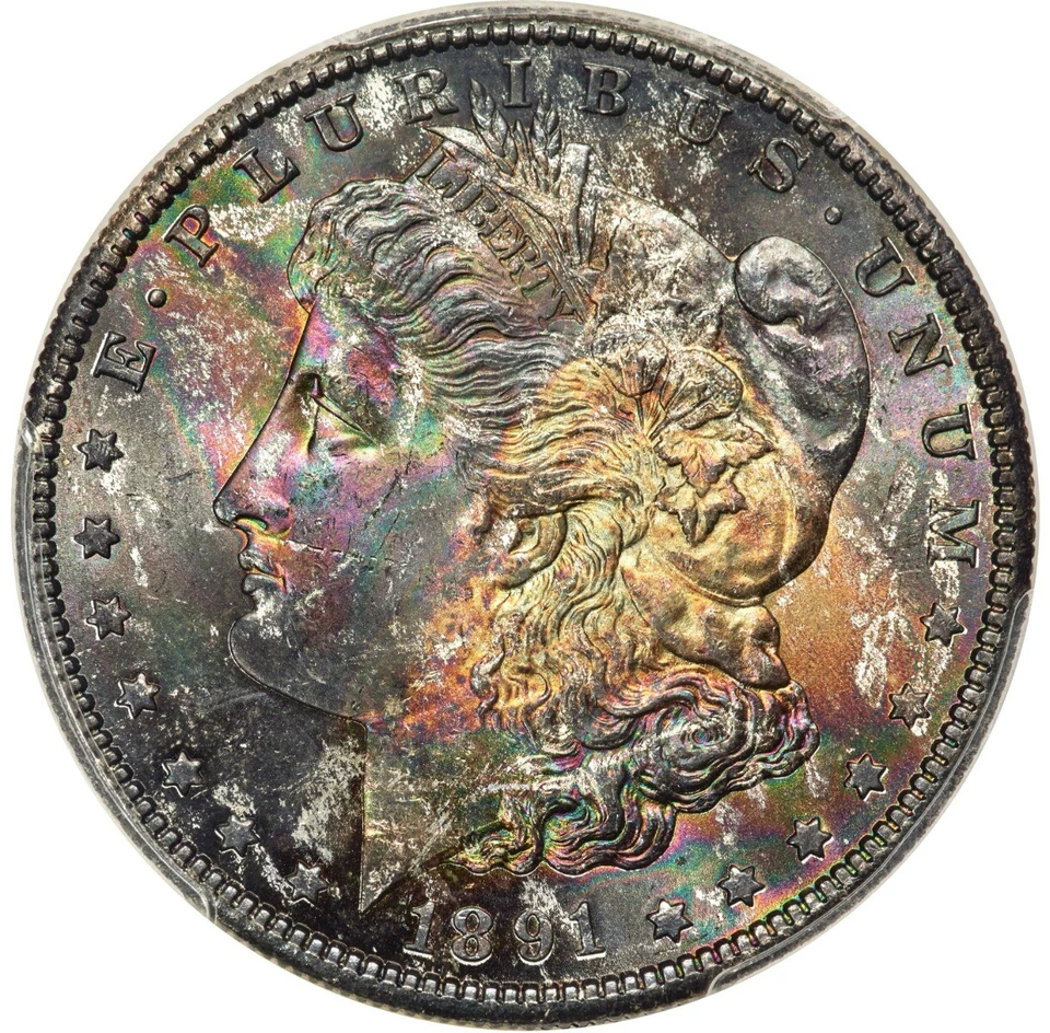 1891-S $1 Morgan Dollar PCGS MS65 Toned - Image 1 of 4