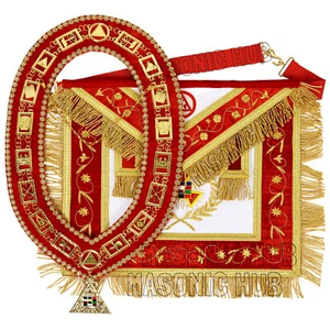 Handmade Lambskin Royal Arch PHP Past High Priest Apron & Collar with Free Jewel - Picture 1 of 10