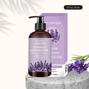Lavender Massage Oil – Calming Body Oil for Skin Moisturizing, Unisex – 120ml - Picture 1 of 6