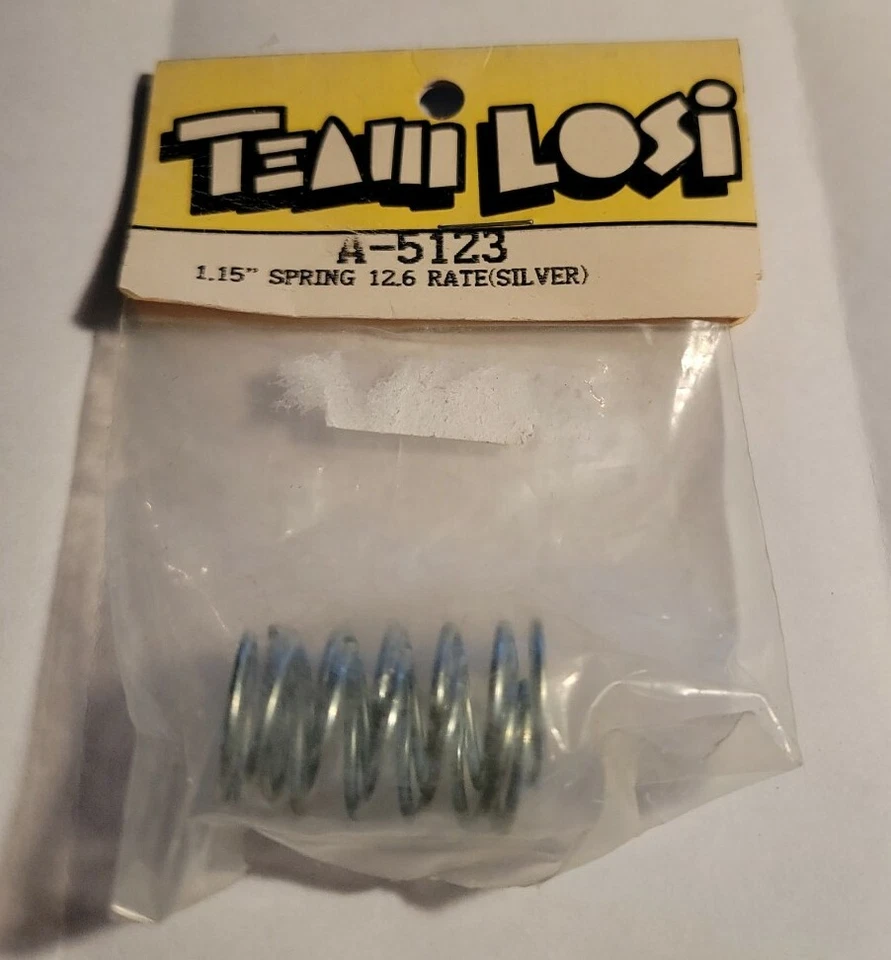 Team Losi Shock Spring 1.15" 12.6 Rate Silver Street Weapon xxxs 4wd Car A-5123 - Image 1 of 1