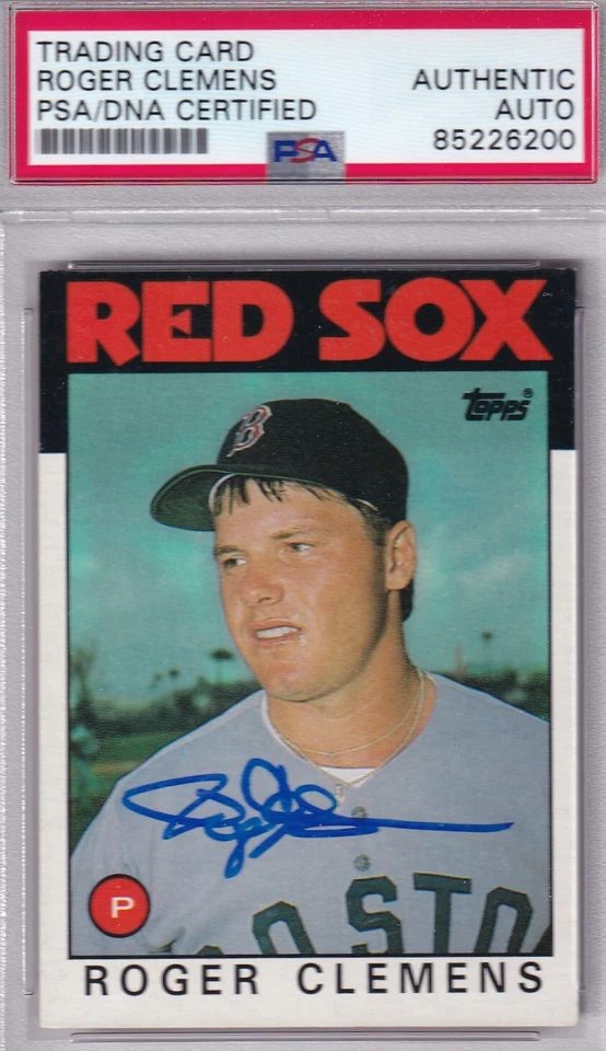 Roger Clemens PSA/DNA Rookie SIGNED CARD 1986 Topps 7xCY AUTOGRAPHED RC Boston - Image 1 of 1