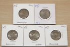 5 State Quarters 2002d (L617P16-20) Uncirculated Mint Quarters