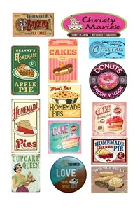 1:87 HO scale model bakery shop store signs - Picture 1 of 1